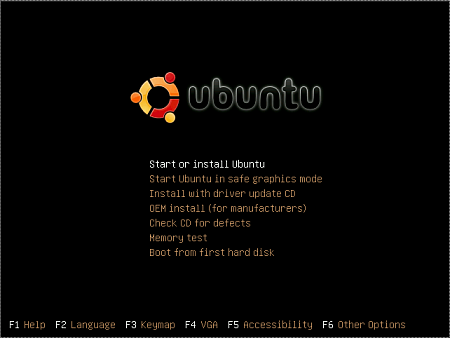 el CD de Ubuntu recién arrancado